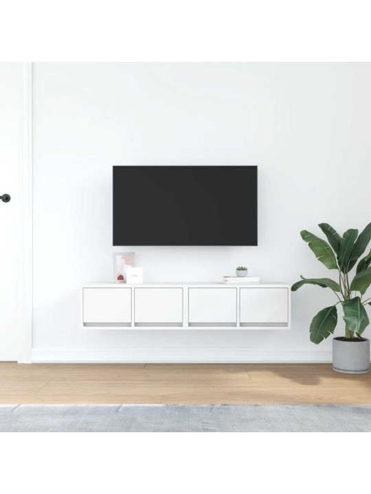 Tv skříňky 2 ks bílá 60x31x25,5 cm dřevěná konstrukce