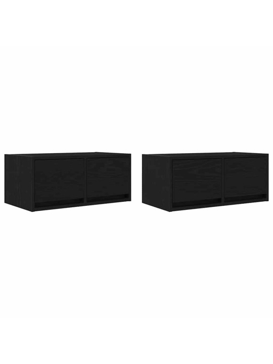 Tv skříňky 2 ks dub černý 60x31x25,5 cm dřevěné konstrukce