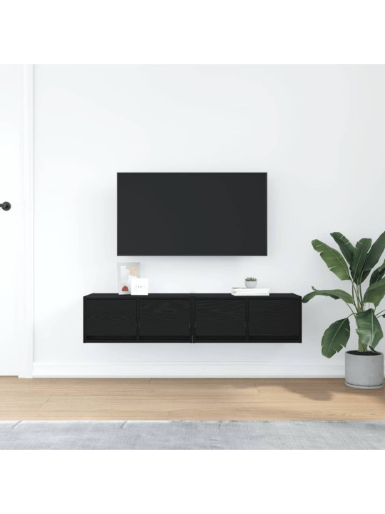 Tv skříňky 2 ks dub černý 60x31x25,5 cm dřevěné konstrukce
