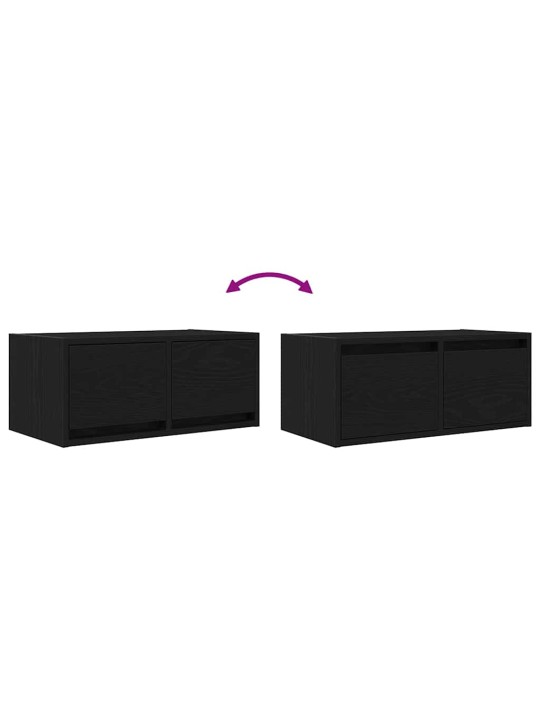 Tv skříňky 2 ks dub černý 60x31x25,5 cm dřevěné konstrukce