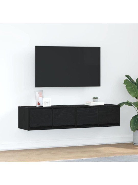 Tv skříňky 2 ks dub černý 60x31x25,5 cm dřevěné konstrukce