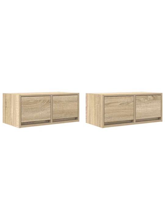 Tv skříňky 2 ks dub sonoma 60x31x25,5 cm dřevěné konstrukce