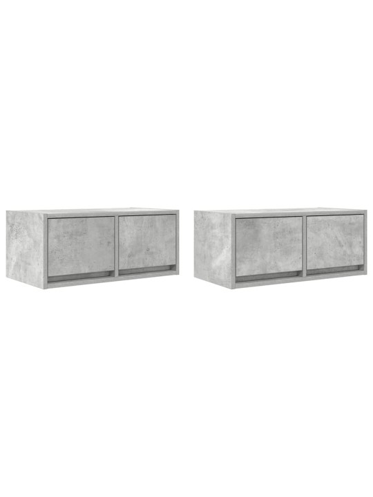 Tv skříňky 2 ks betonová šedá 60x31x25,5 cm dřevěná konstrukce