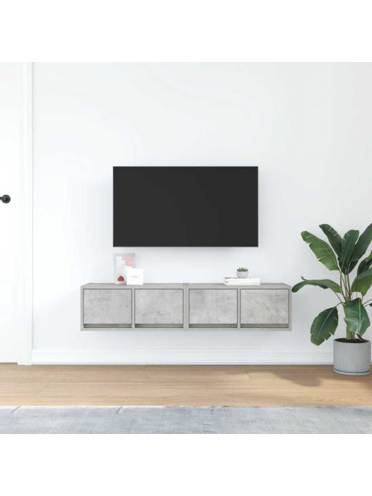 Tv skříňky 2 ks betonová šedá 60x31x25,5 cm dřevěná konstrukce