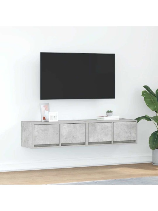 Tv skříňky 2 ks betonová šedá 60x31x25,5 cm dřevěná konstrukce