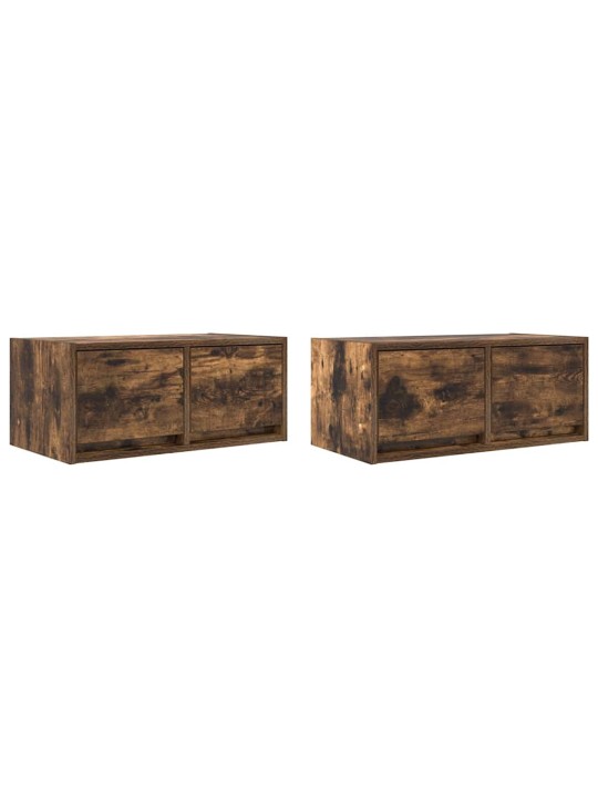Tv skříňky 2 ks kouřový dub 60x31x25,5 cm dřevěné konstrukce
