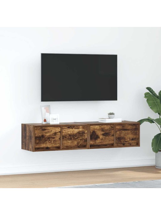 Tv skříňky 2 ks kouřový dub 60x31x25,5 cm dřevěné konstrukce