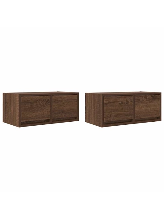 Tv skříňky 2 ks hnědý dub 60x31x25,5 cm dřevěná konstrukce