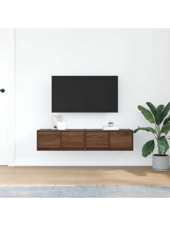 Tv skříňky 2 ks hnědý dub 60x31x25,5 cm dřevěná konstrukce