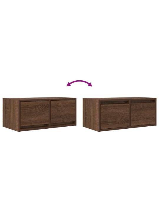 Tv skříňky 2 ks hnědý dub 60x31x25,5 cm dřevěná konstrukce