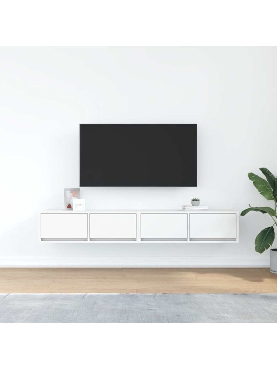 Tv skříňky 2 ks bílá 80x31x25,5 cm dřevěná konstrukce