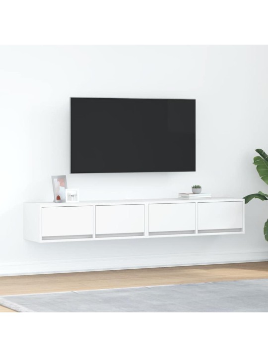 Tv skříňky 2 ks bílá 80x31x25,5 cm dřevěná konstrukce