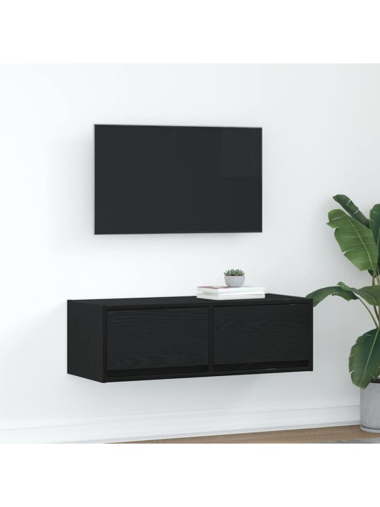 Tv skříňka černý dub 80x31x25,5 cm dřevěná konstrukce