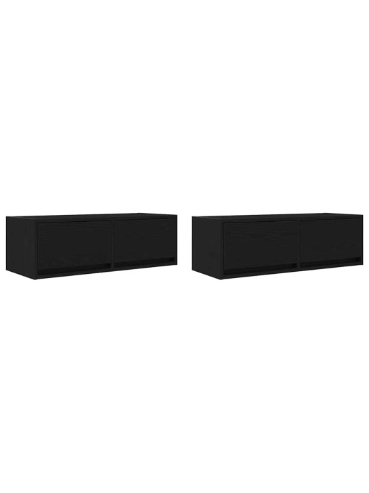 Tv skříňky 2 ks dub černý 80x31x25,5 cm dřevěné konstrukce