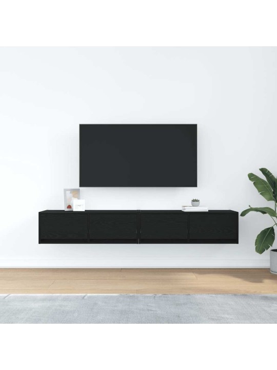 Tv skříňky 2 ks dub černý 80x31x25,5 cm dřevěné konstrukce