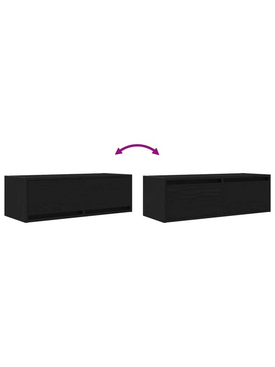 Tv skříňky 2 ks dub černý 80x31x25,5 cm dřevěné konstrukce