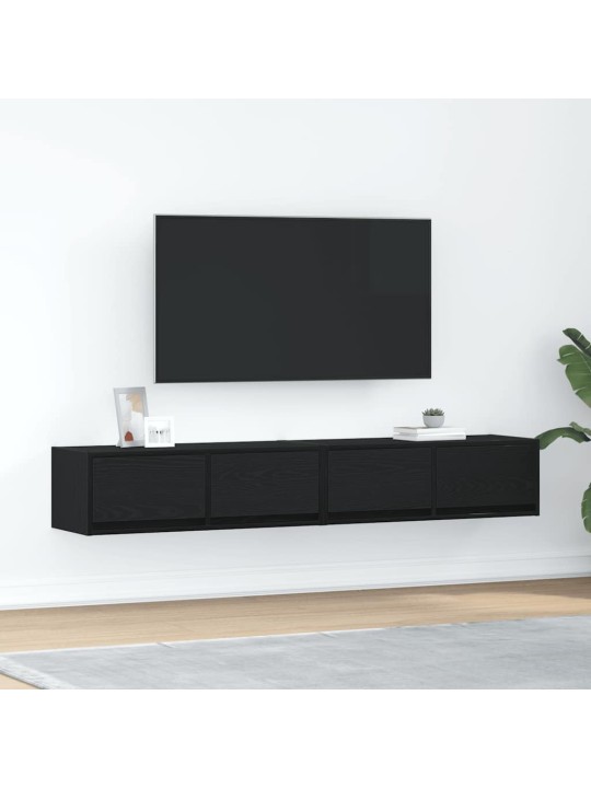 Tv skříňky 2 ks dub černý 80x31x25,5 cm dřevěné konstrukce