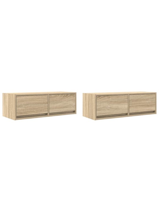 Tv skříňky 2 ks dub sonoma 80x31x25,5 cm dřevěné konstrukce