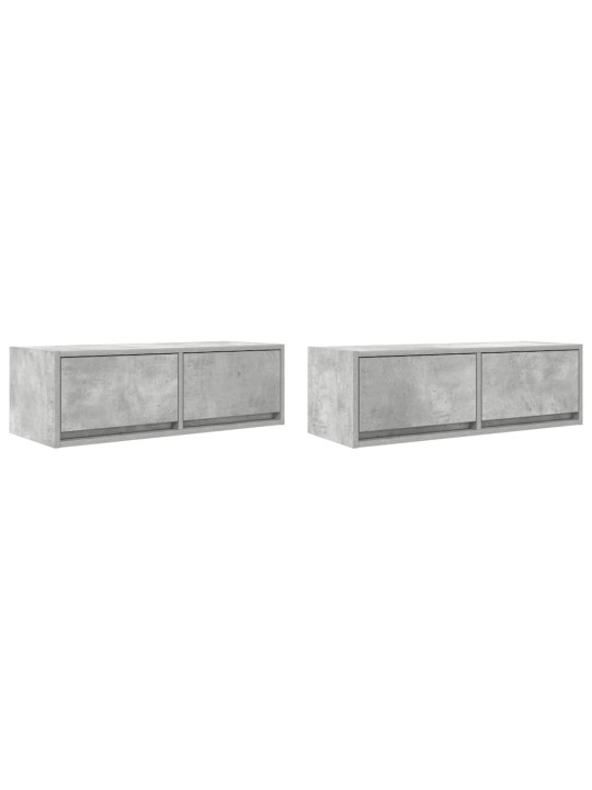 Tv skříňky 2 ks betonová šedá 80x31x25,5 cm dřevěná konstrukce