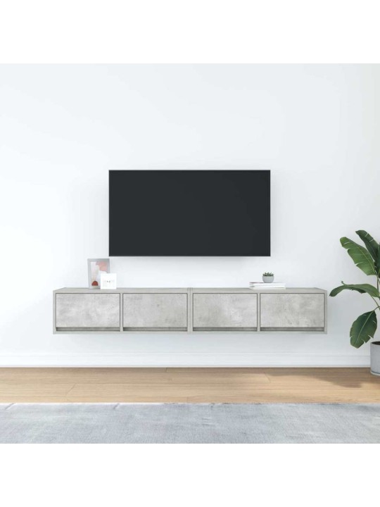 Tv skříňky 2 ks betonová šedá 80x31x25,5 cm dřevěná konstrukce