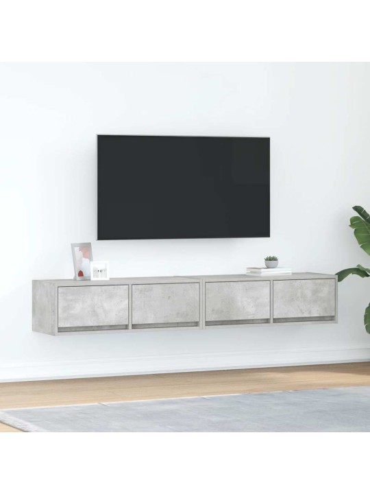 Tv skříňky 2 ks betonová šedá 80x31x25,5 cm dřevěná konstrukce