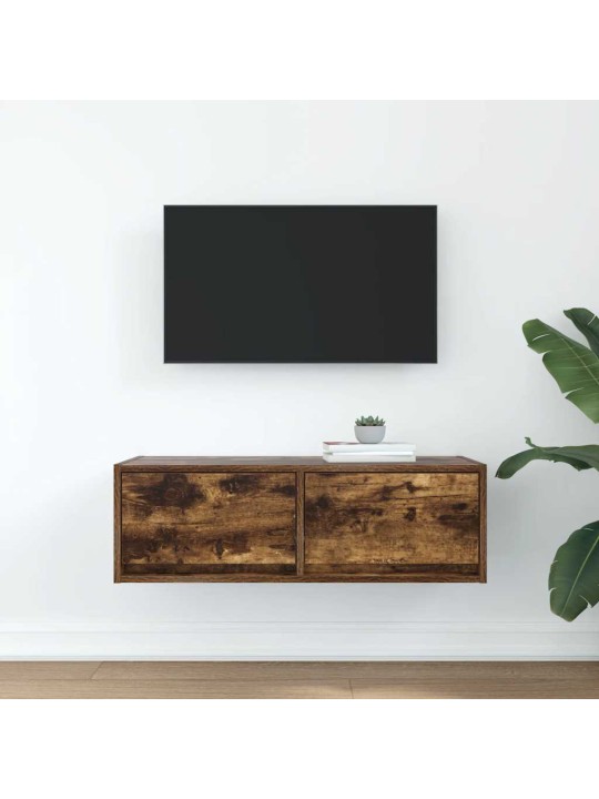 Tv skříňka kouřový 80x31x25,5 cm kompozitní dřevo