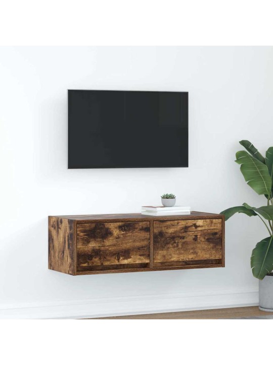 Tv skříňka kouřový 80x31x25,5 cm kompozitní dřevo