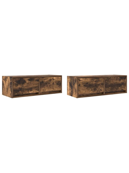 Tv skříňky 2 ks kouřový dub 80x31x25,5 cm dřevěné konstrukce