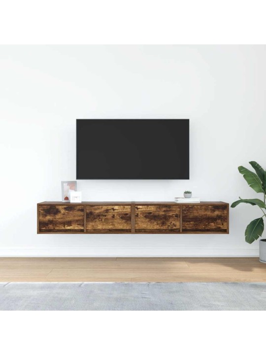 Tv skříňky 2 ks kouřový dub 80x31x25,5 cm dřevěné konstrukce