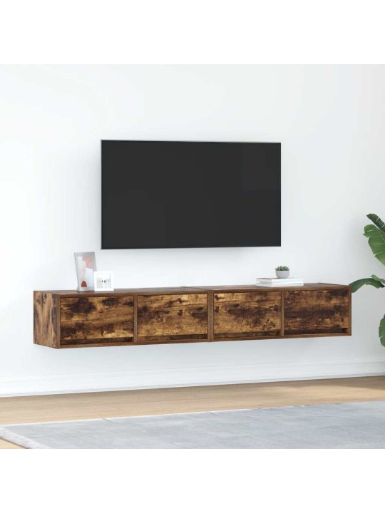 Tv skříňky 2 ks kouřový dub 80x31x25,5 cm dřevěné konstrukce