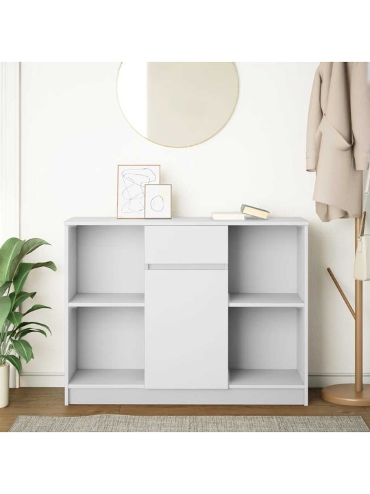 Příborník se zásuvkou bílý 101x35x76 cm dřevěné konstrukce