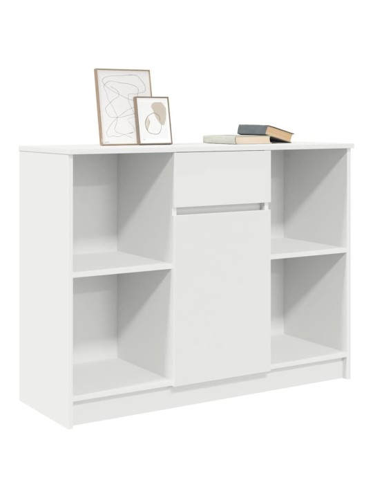 Příborník se zásuvkou bílý 101x35x76 cm dřevěné konstrukce