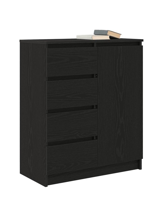 Příborník se zásuvkami černý dub 71x35x84 cm kompozitní dřevo