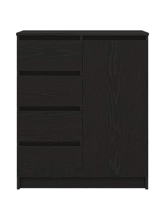 Příborník se zásuvkami černý dub 71x35x84 cm kompozitní dřevo