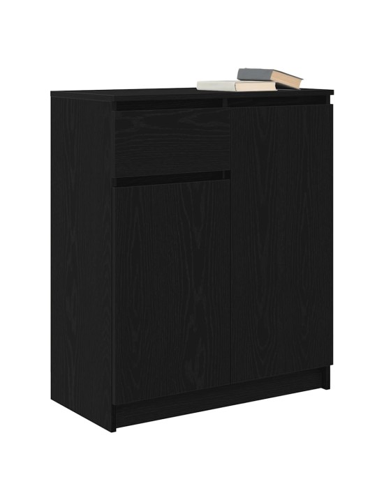 Příborník se zásuvkou černý dub 71x35x84 cm kompozitní dřevo
