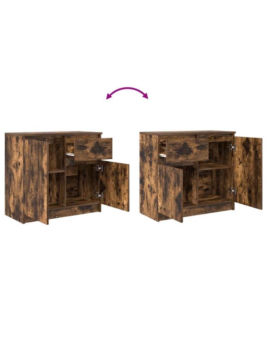 Příborník se zásuvkou kouřový dub 71x35x65 cm kompozitní dřevo