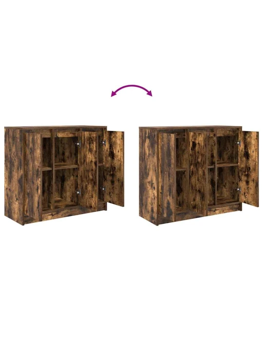 Příborník kouřový dub 85x34x76 cm kompozitní dřevo