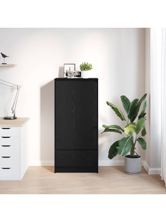 Skříňka se zásuvkou černý dub 55,5x34x119,5 cmkompozitní dřevo