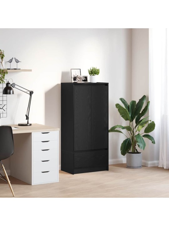 Skříňka se zásuvkou černý dub 55,5x34x119,5 cmkompozitní dřevo