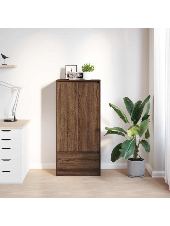 Skříňka se zásuvkou hnědý dub 55,5x34x119,5 cm kompozitní dřevo