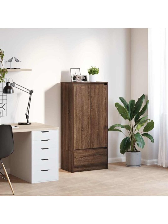 Skříňka se zásuvkou hnědý dub 55,5x34x119,5 cm kompozitní dřevo