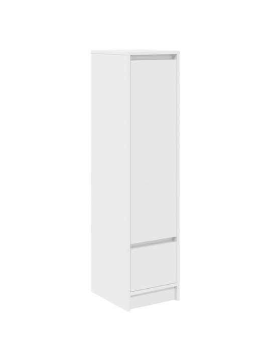 Highboard white 29,5x34x119,5 cm dřevěná konstrukce