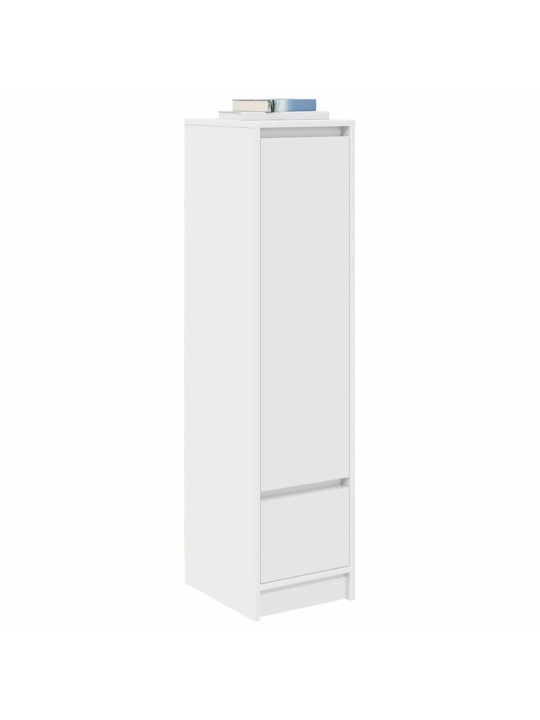 Highboard white 29,5x34x119,5 cm dřevěná konstrukce