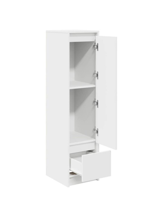 Highboard white 29,5x34x119,5 cm dřevěná konstrukce
