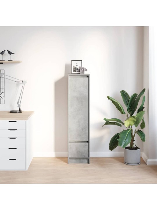 Vysoká deska betonově šedá 29,5x34x119,5 cm dřevěná konstrukce