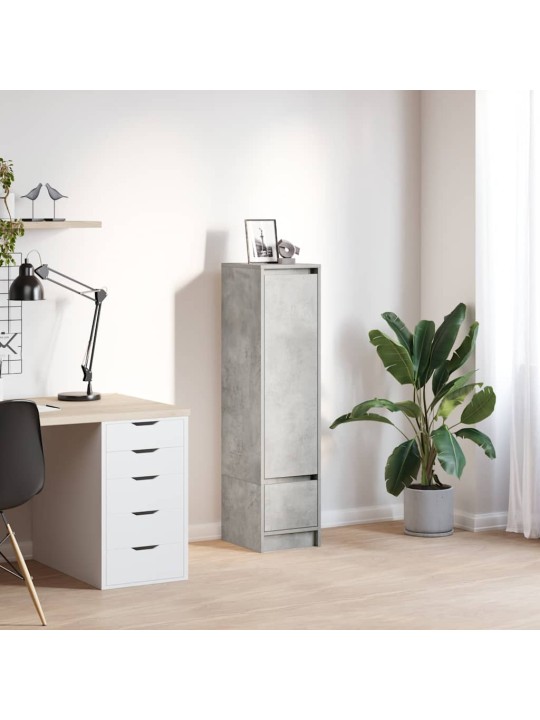 Vysoká deska betonově šedá 29,5x34x119,5 cm dřevěná konstrukce