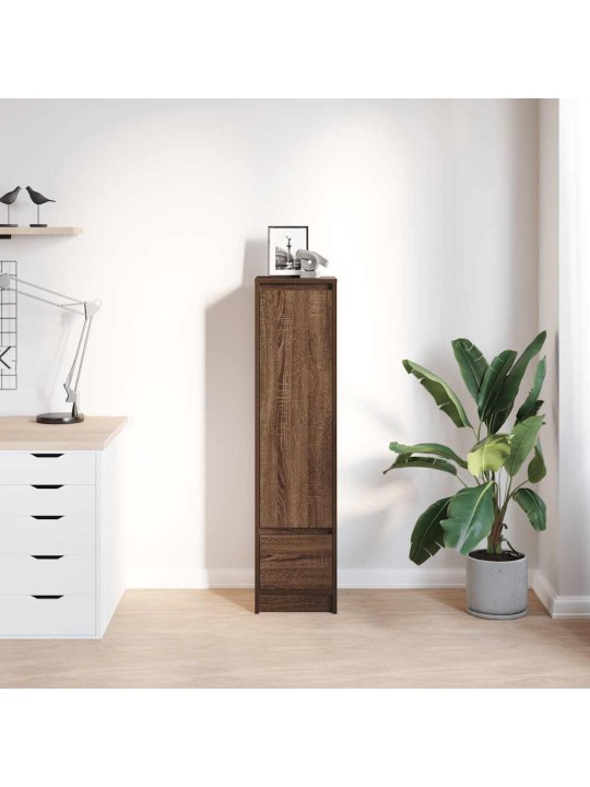 Vysoká deska hnědý dub 29,5x34x119,5 cm dřevěná konstrukce
