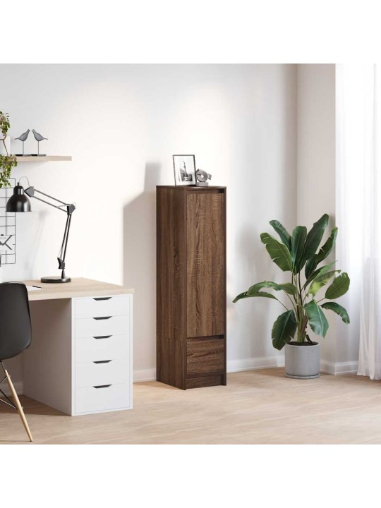 Vysoká deska hnědý dub 29,5x34x119,5 cm dřevěná konstrukce