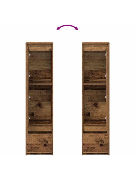 Vysoká deska staré dřevo 29,5x34x119,5 cm dřevěná konstrukce