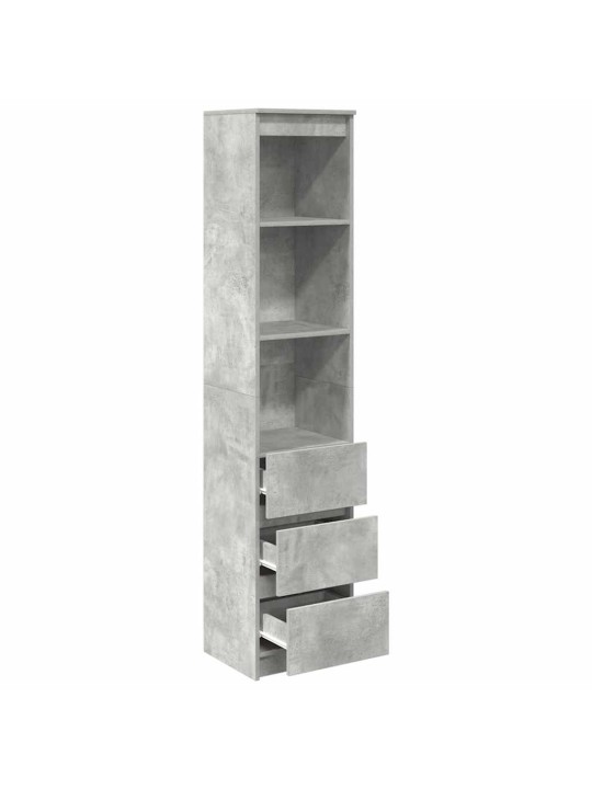 Highboard concrete grey 37,5x35x180 cm dřevěná konstrukce